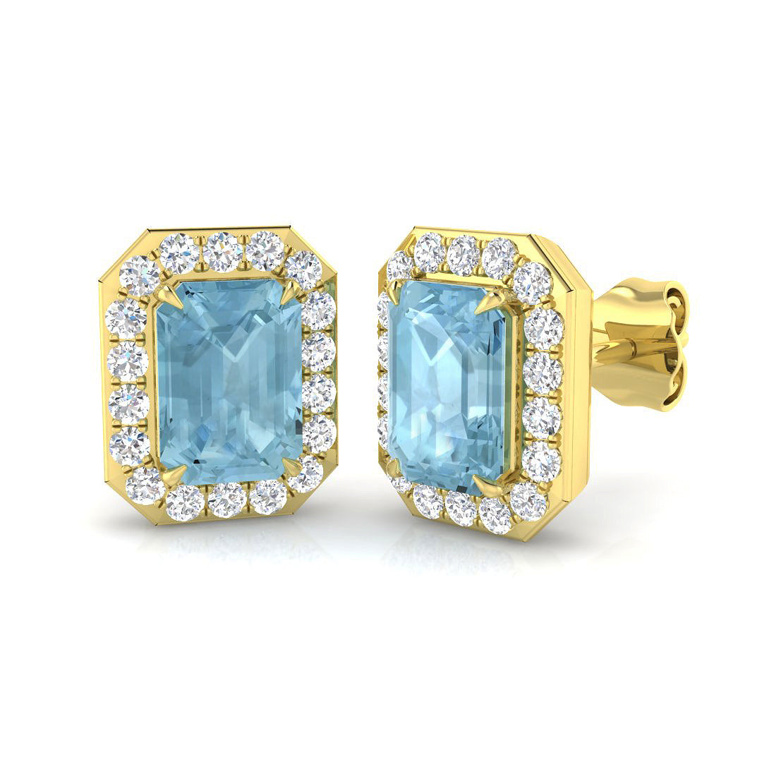 Emerald Cut Gemstone Earrings