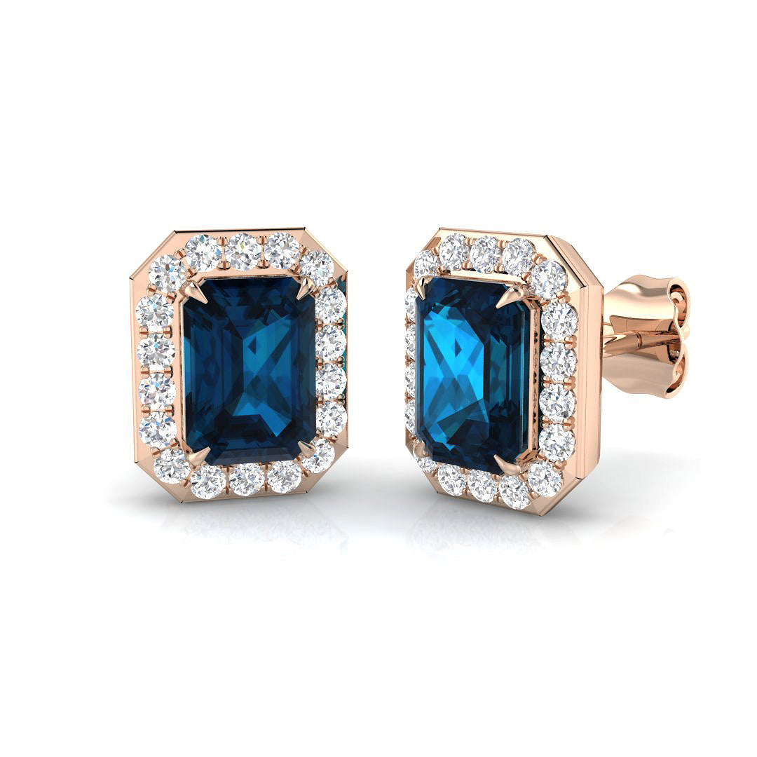 Emerald Cut Gemstone Earrings