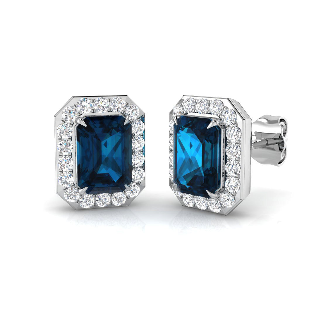 Emerald Cut Gemstone Earrings