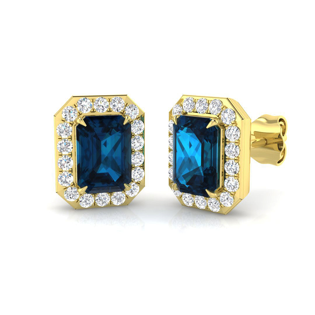 Emerald Cut Gemstone Earrings