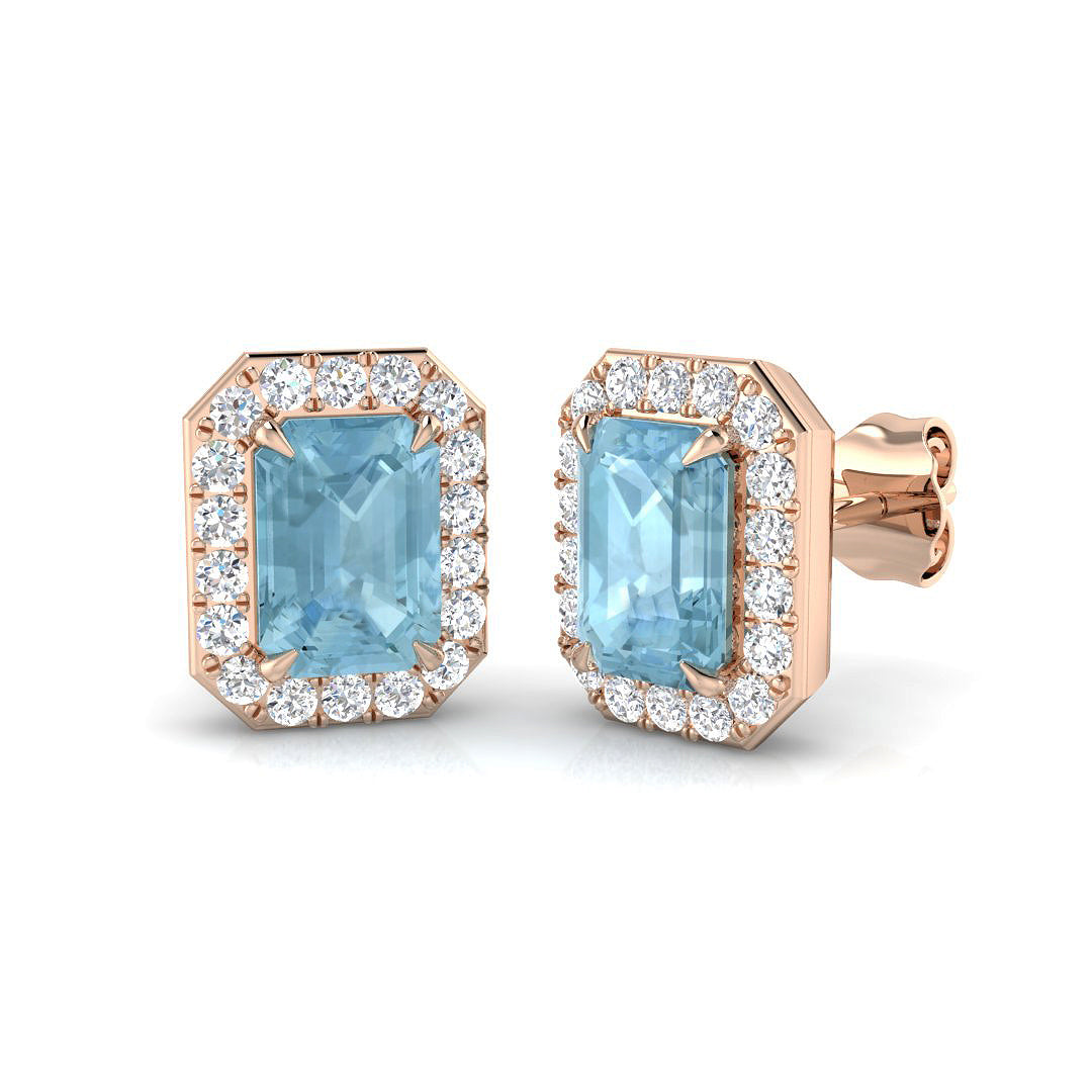 Emerald Cut Gemstone Earrings