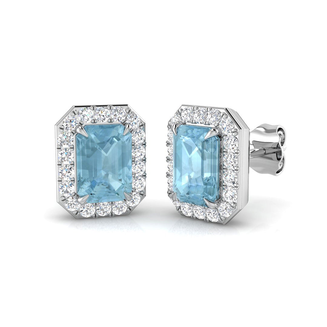 Emerald Cut Gemstone Earrings