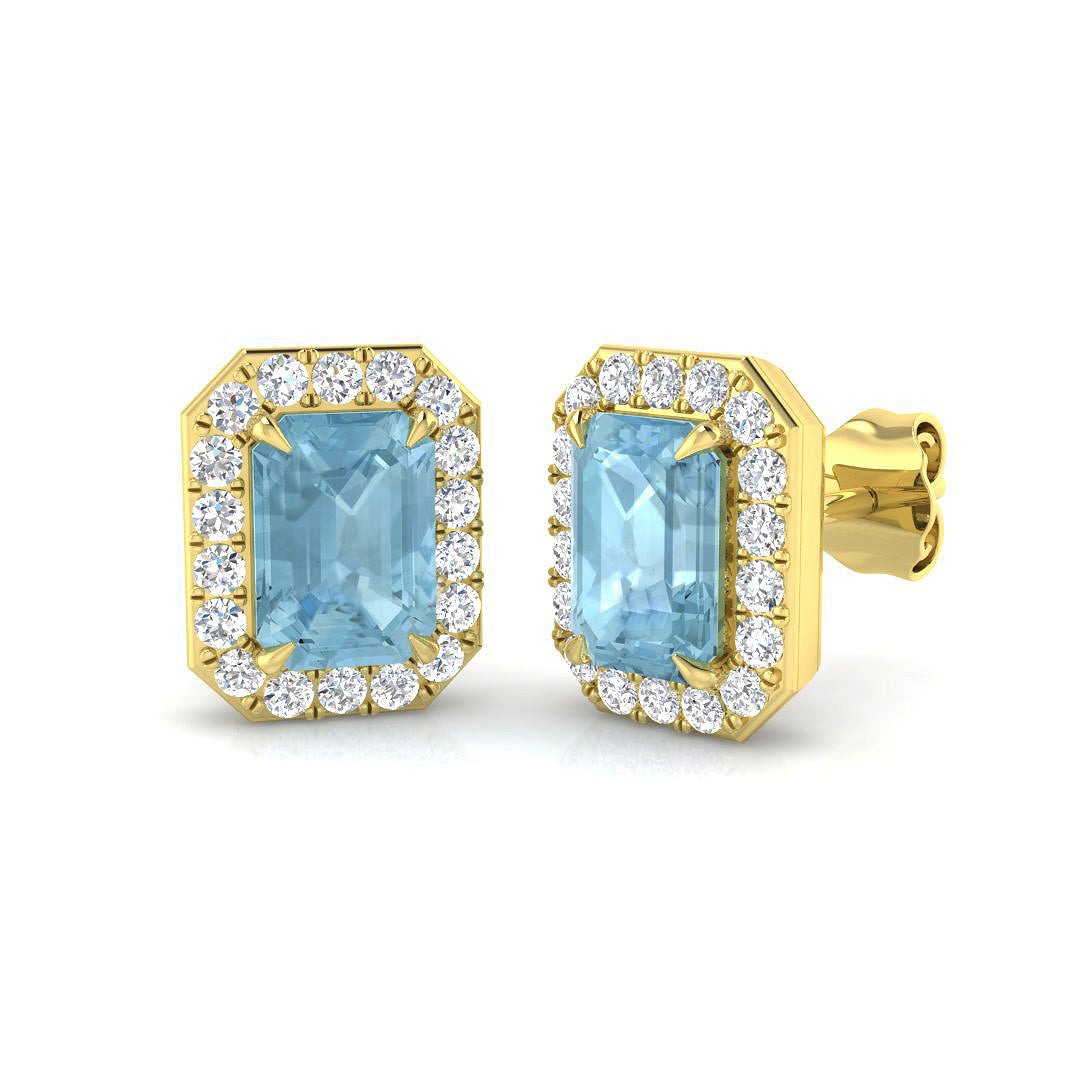 Emerald Cut Gemstone Earrings
