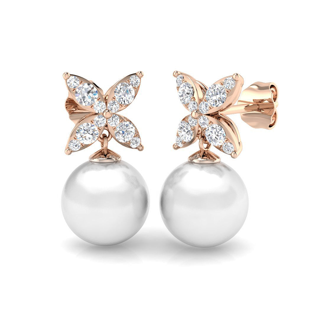 Round Pearl Earrings
