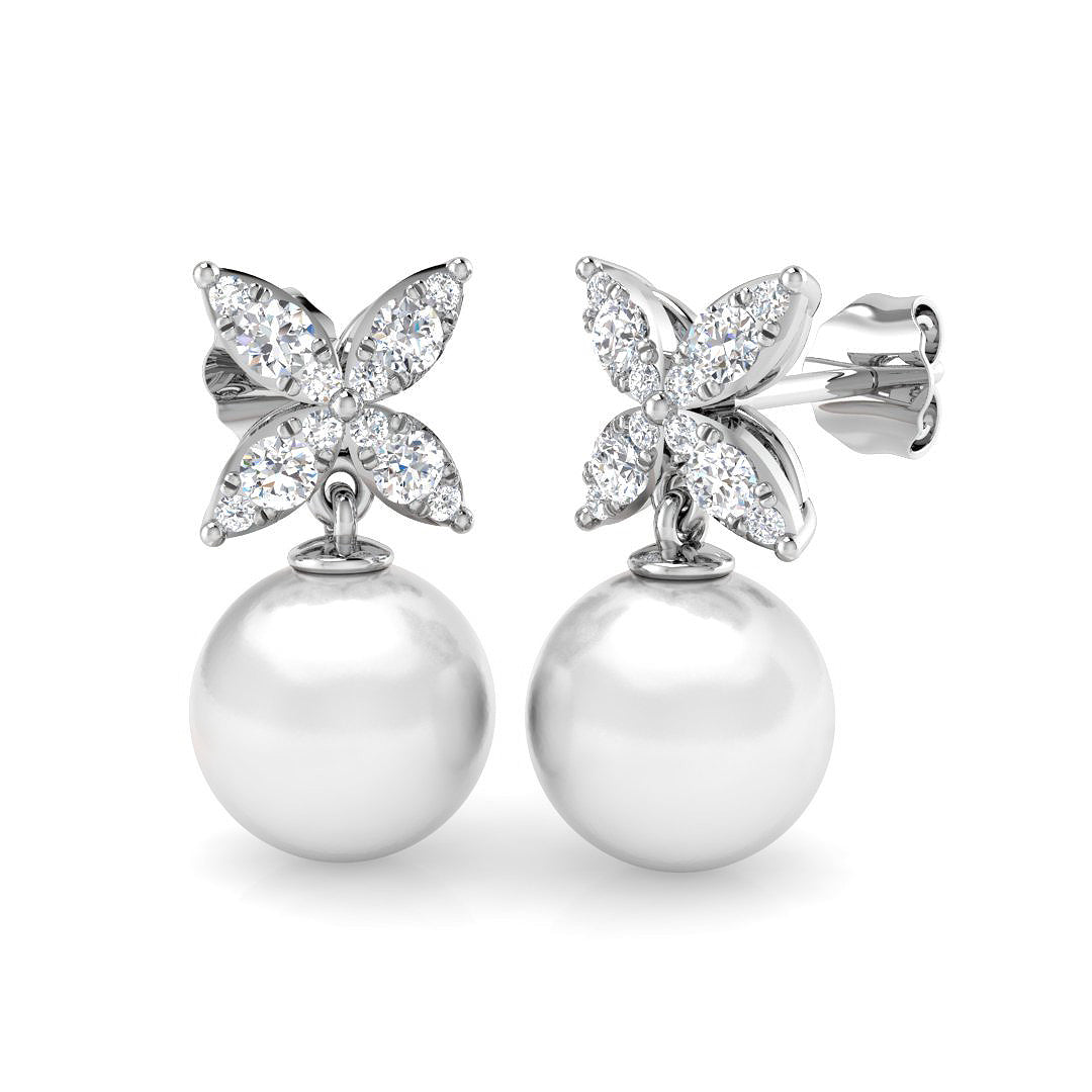 Round Pearl Earrings