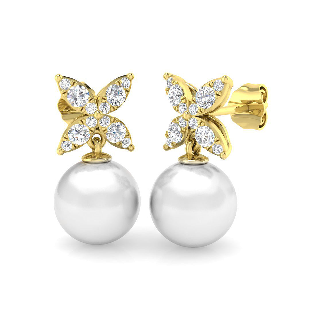Round Pearl Earrings