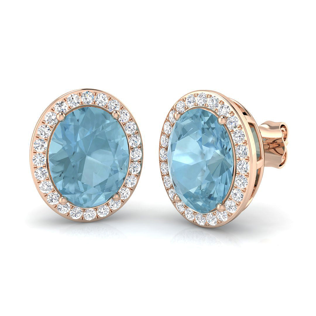 Oval Aquamarine Earrings