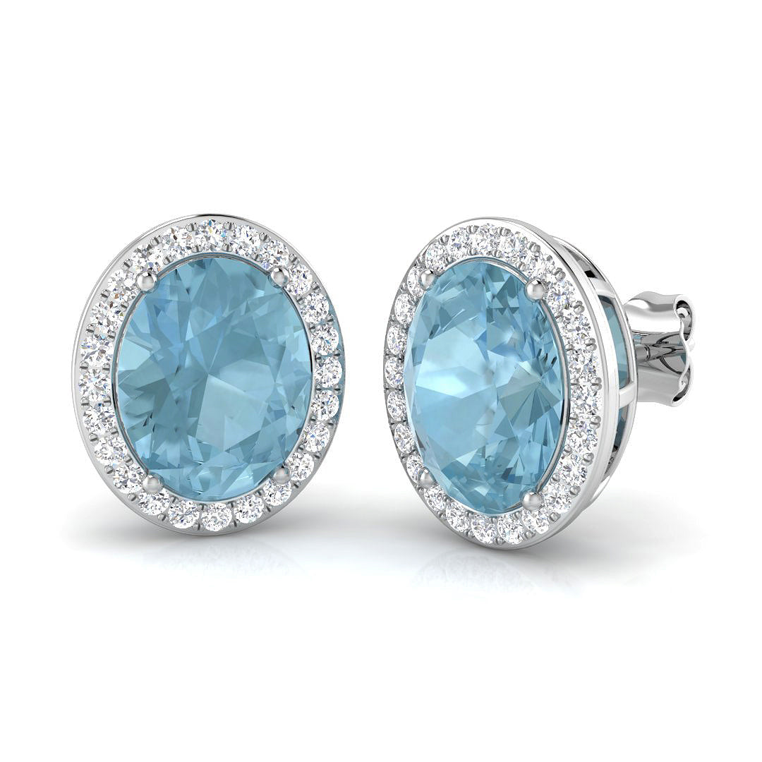 Oval Aquamarine Earrings