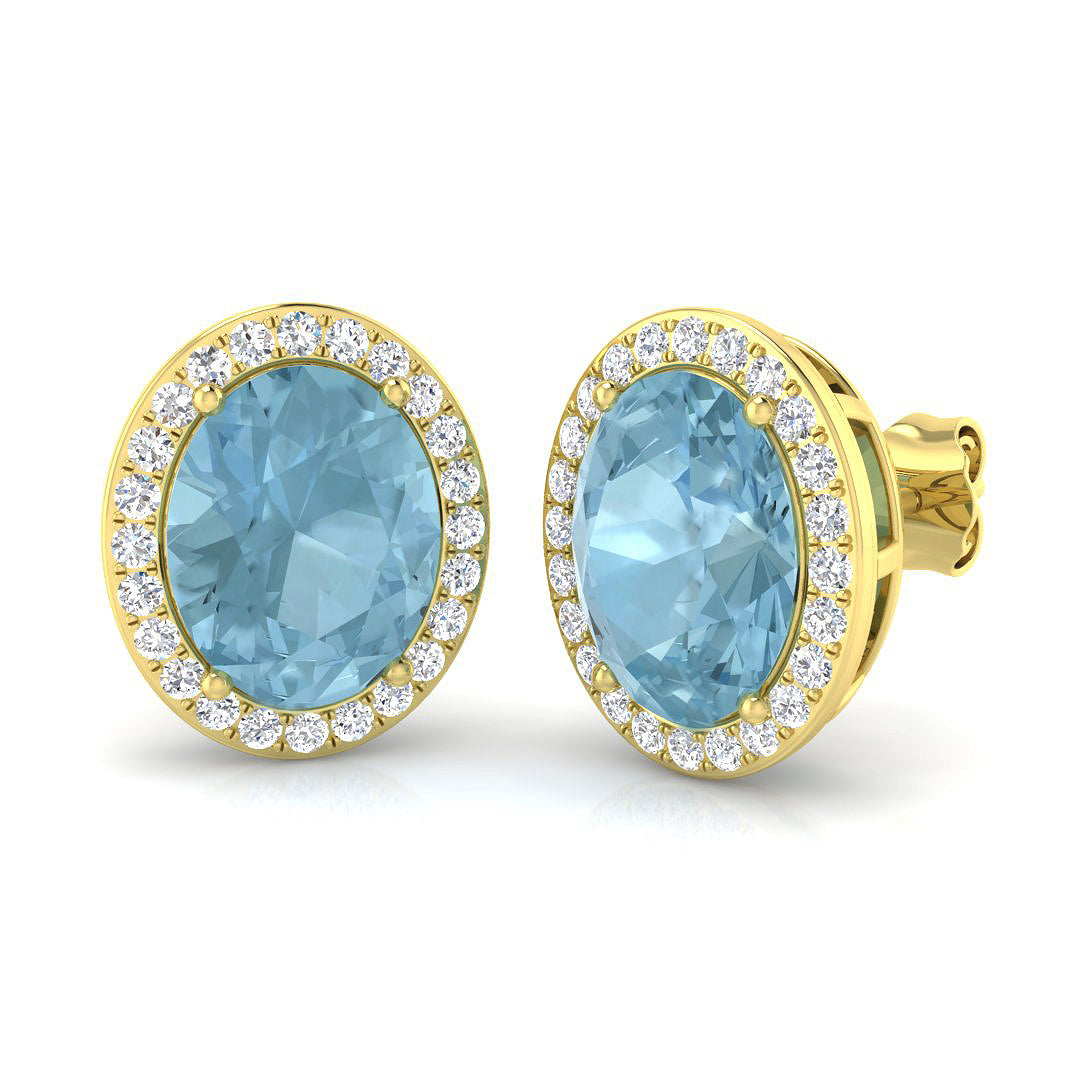 Oval Aquamarine Earrings