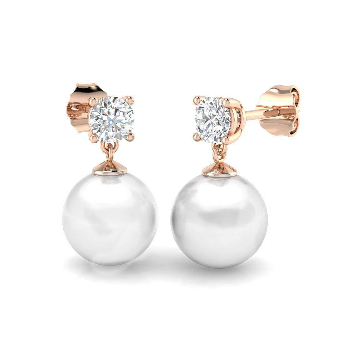 Round Pearl Earrings