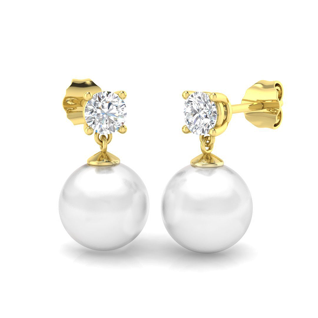 Round Pearl Earrings