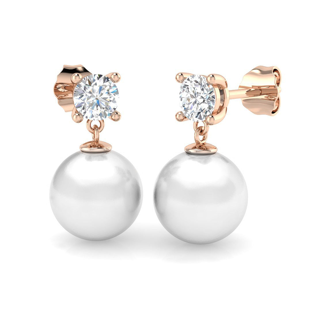 Round Pearl Earrings