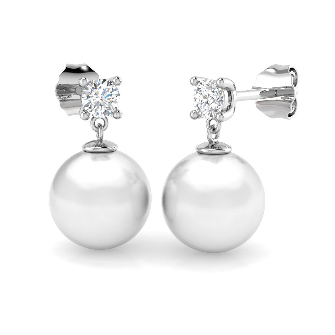 Round Pearl Earrings