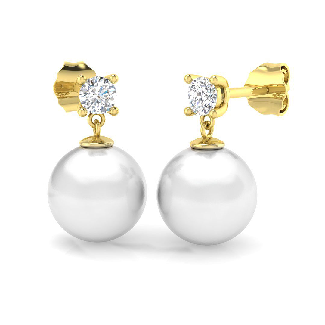Round Pearl Earrings