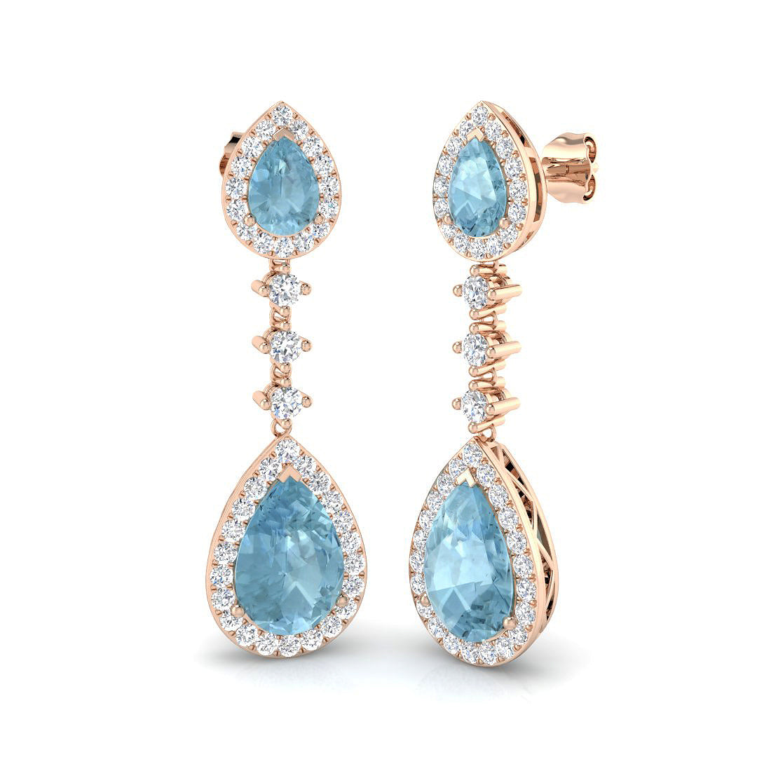 Pear Aquamarine Earrings