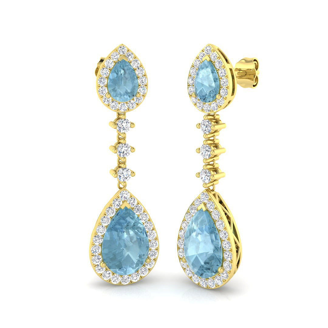 Pear Aquamarine Earrings
