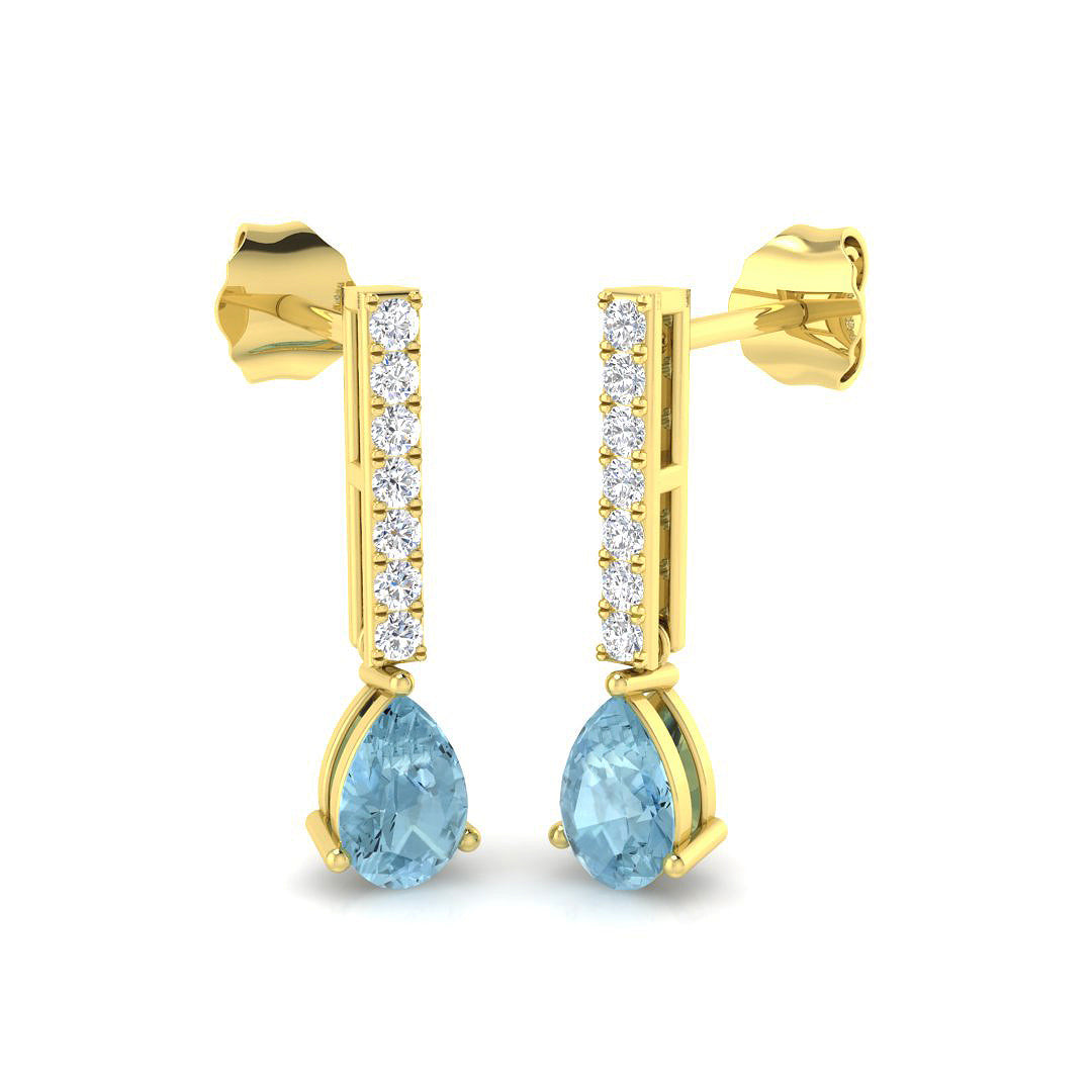 Pear Aquamarine Earrings