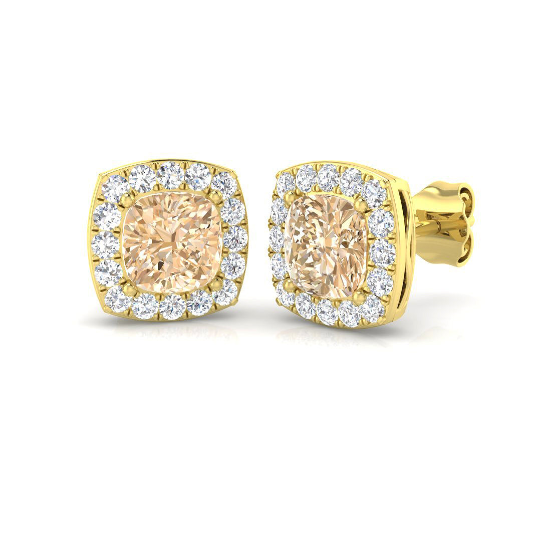 Cushion Morganite Earrings