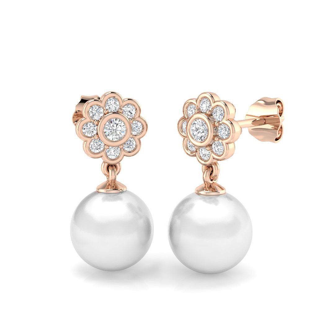 Round Pearl Earrings