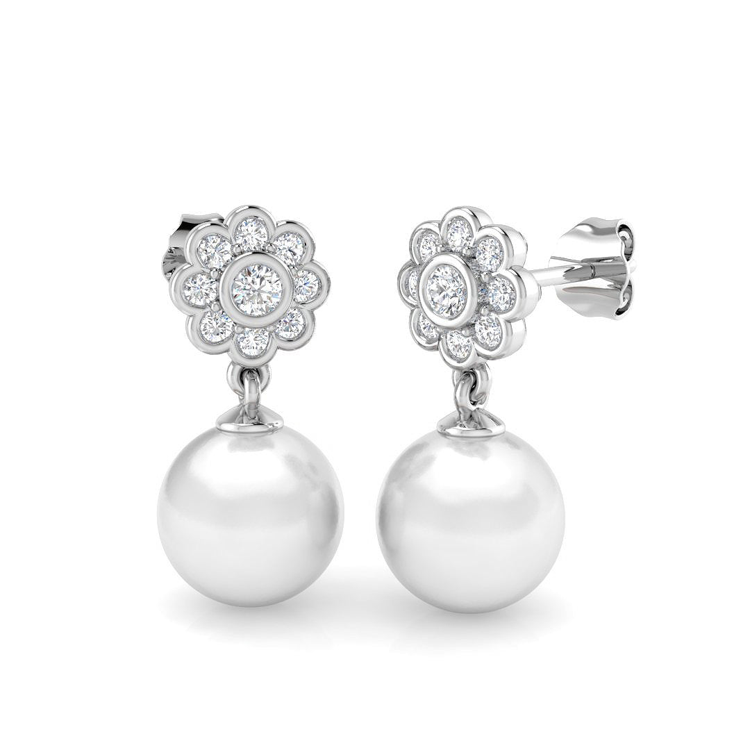 Round Pearl Earrings