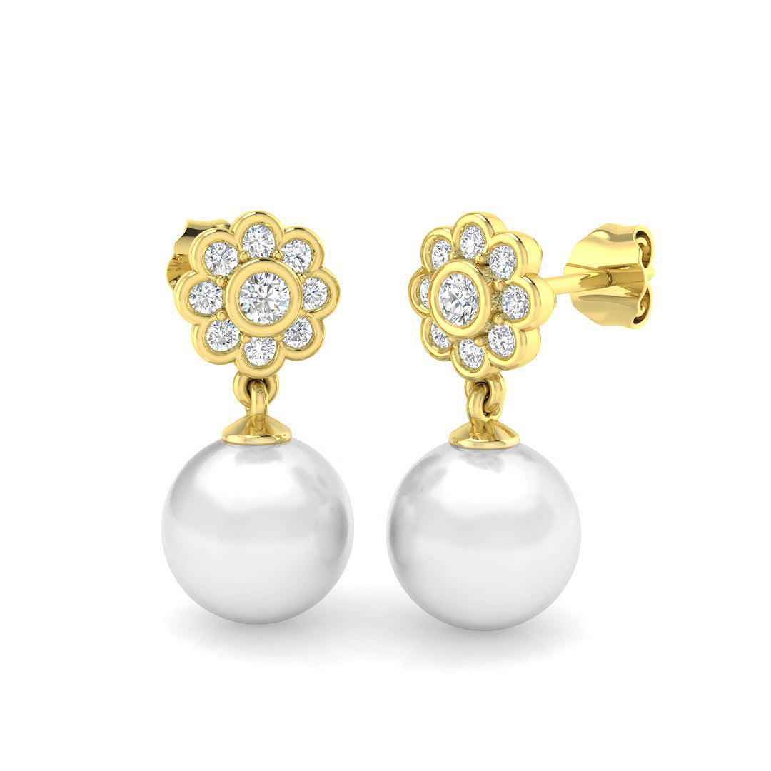 Round Pearl Earrings