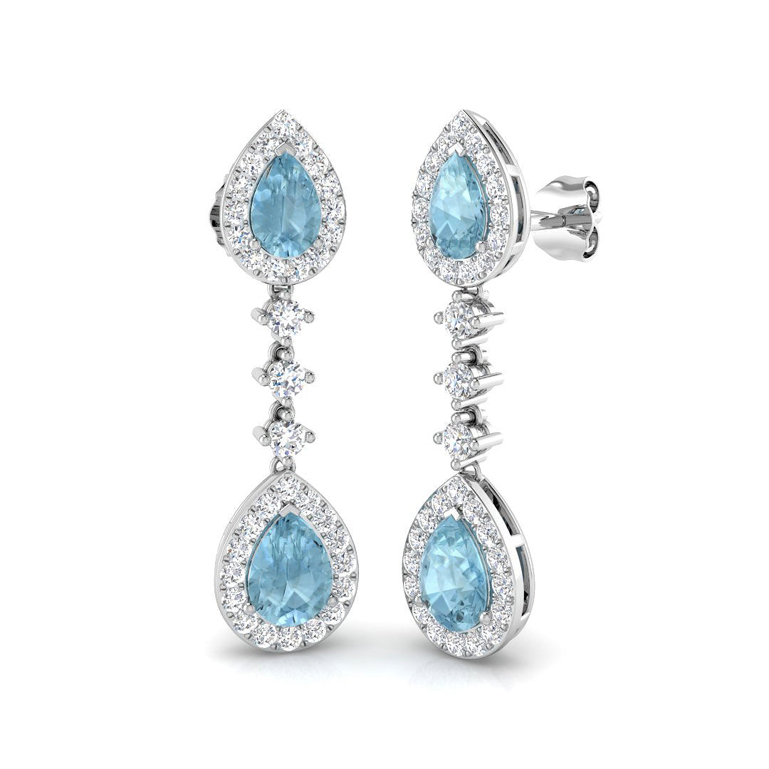 Pear Aquamarine Earrings