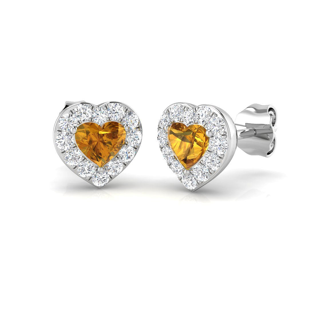 Heart Multi Sapphire Earrings