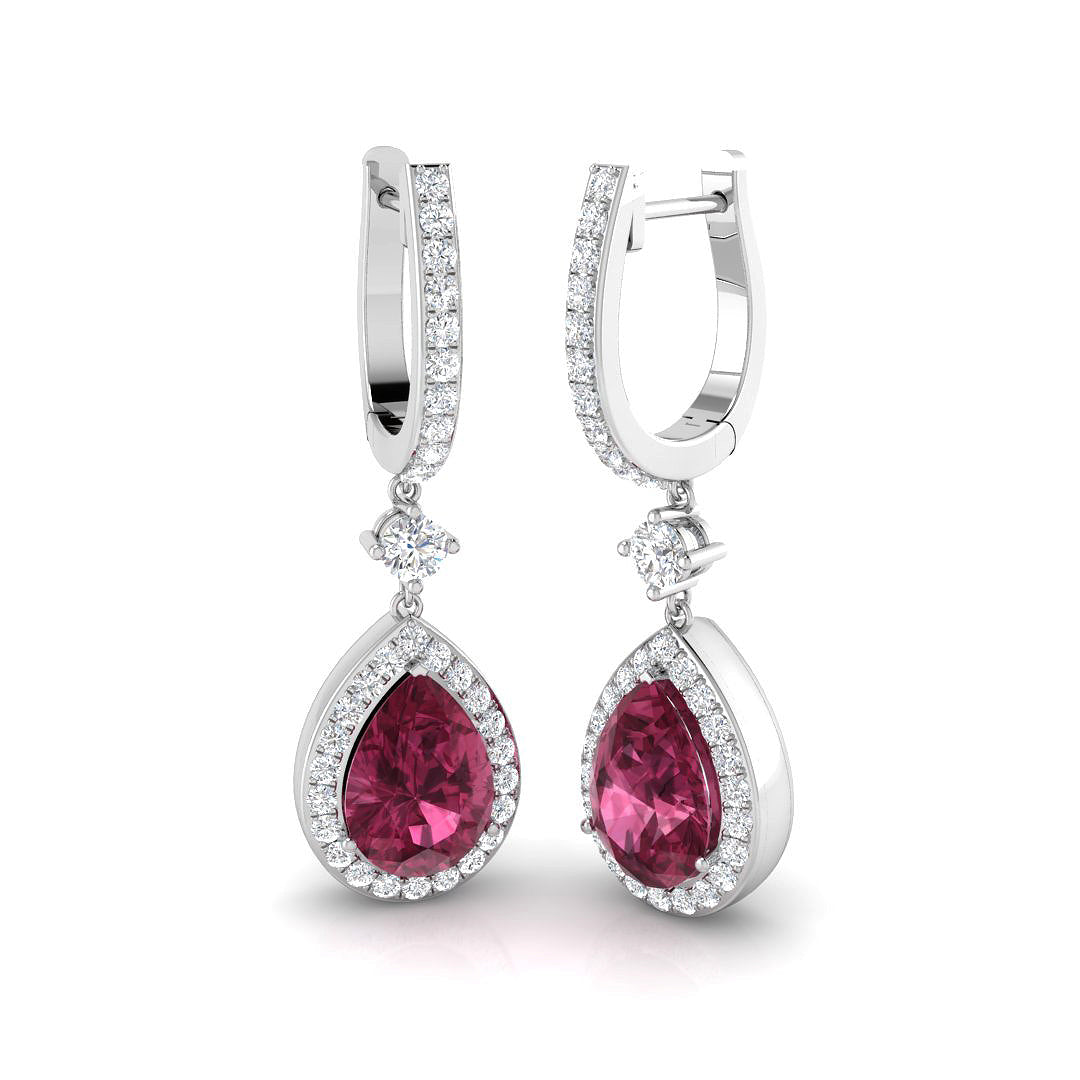 Pear Pink Tourmaline Earrings