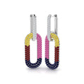 Round Multi Sapphire Earrings