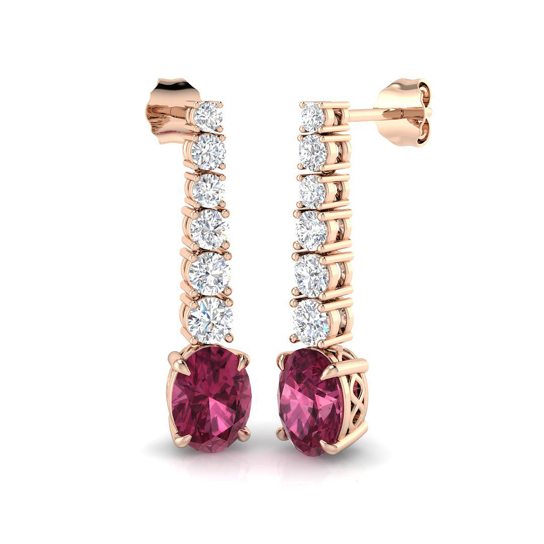 Oval Gemstone Earrings
