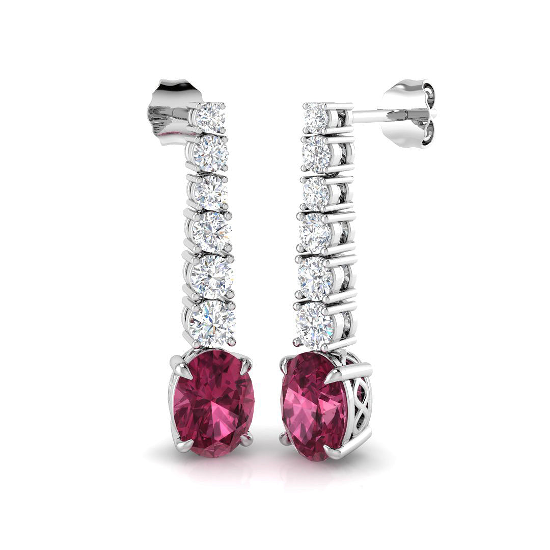 Oval Gemstone Earrings