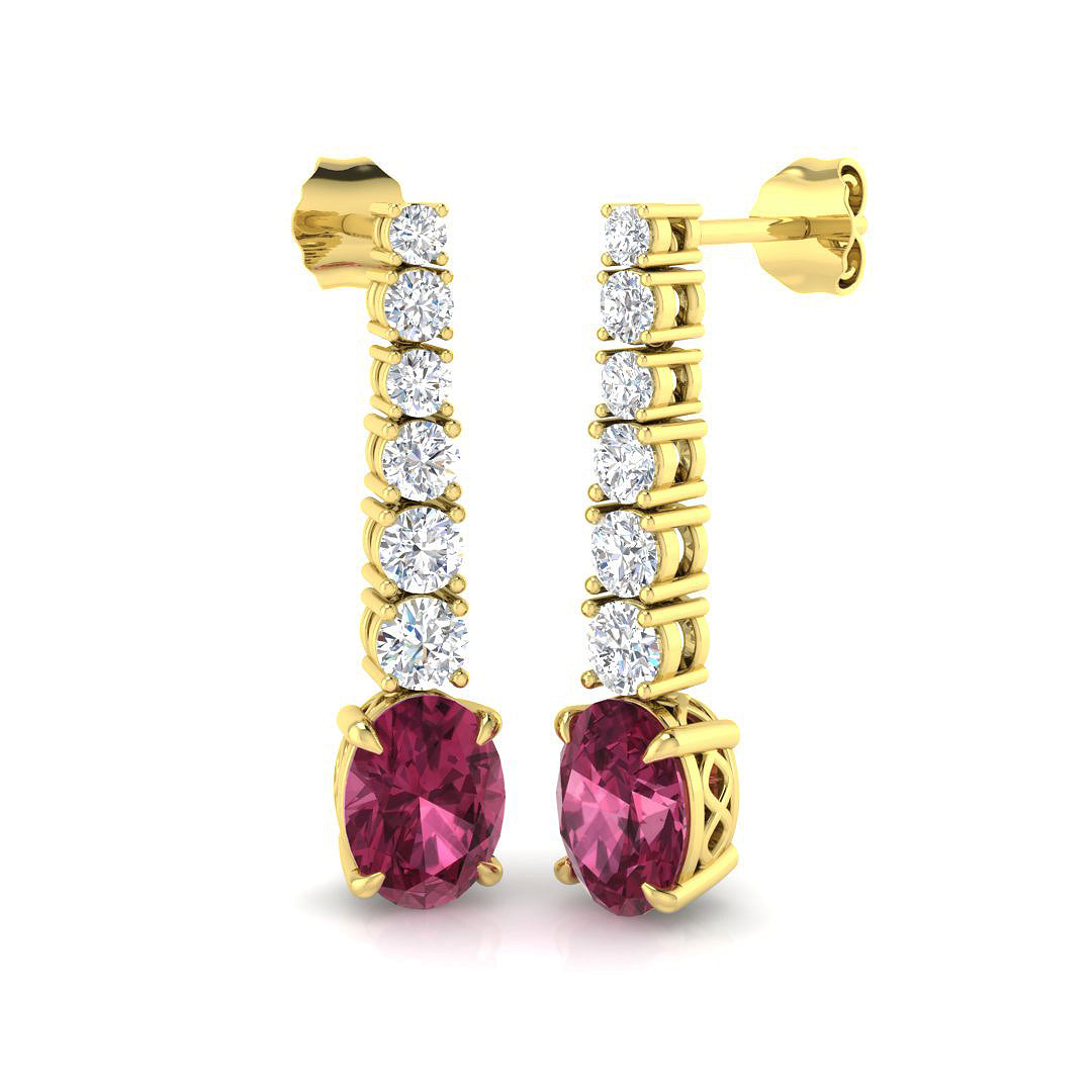 Oval Gemstone Earrings