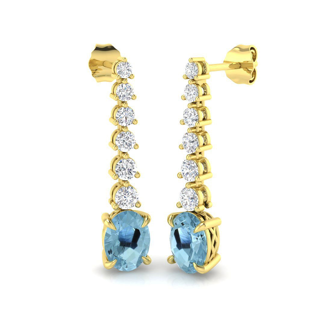 Oval Gemstone Earrings