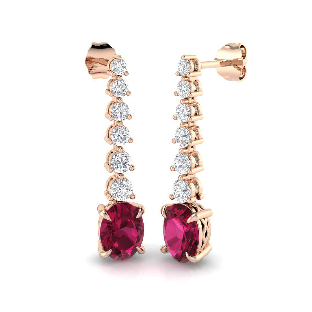 Oval Gemstone Earrings