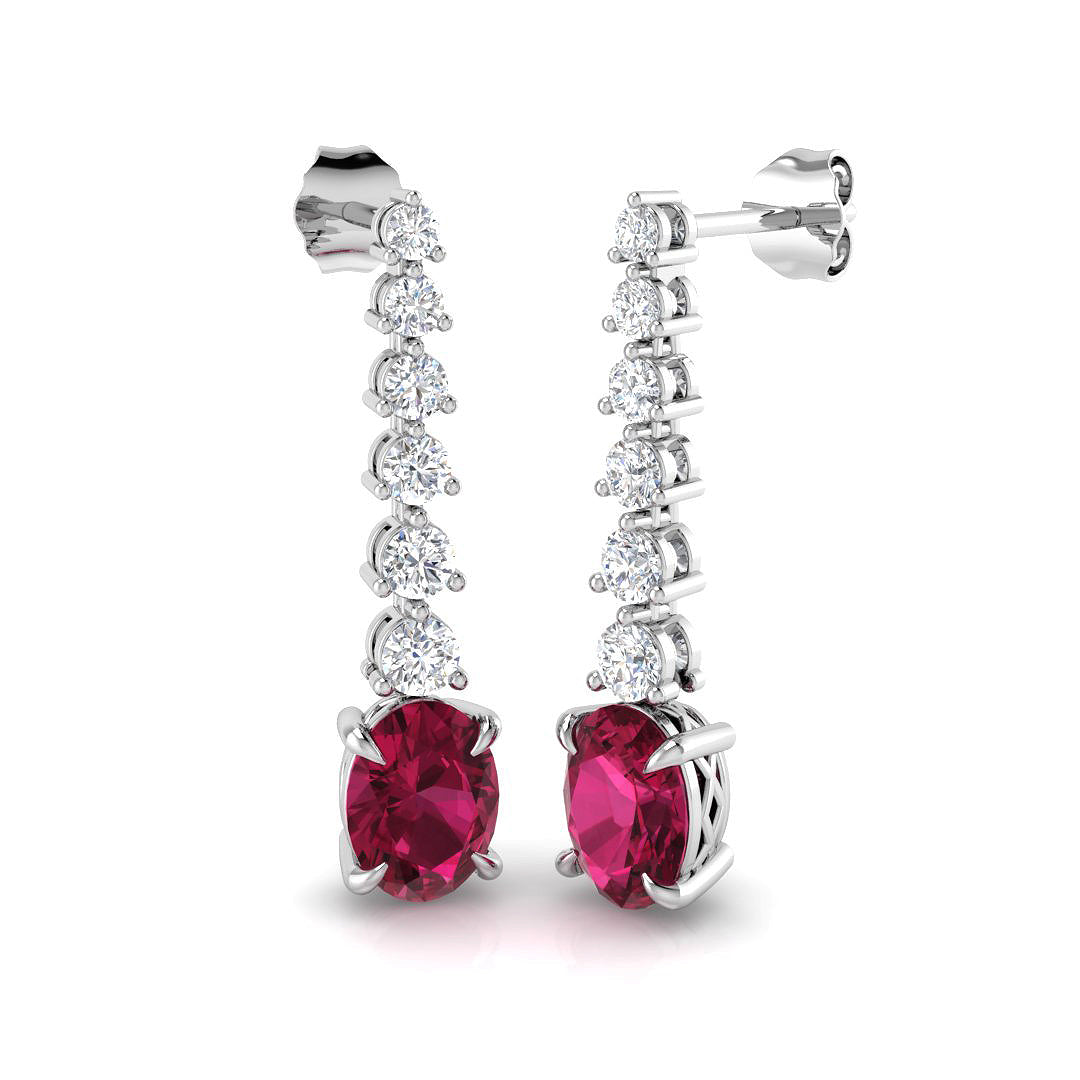 Oval Gemstone Earrings