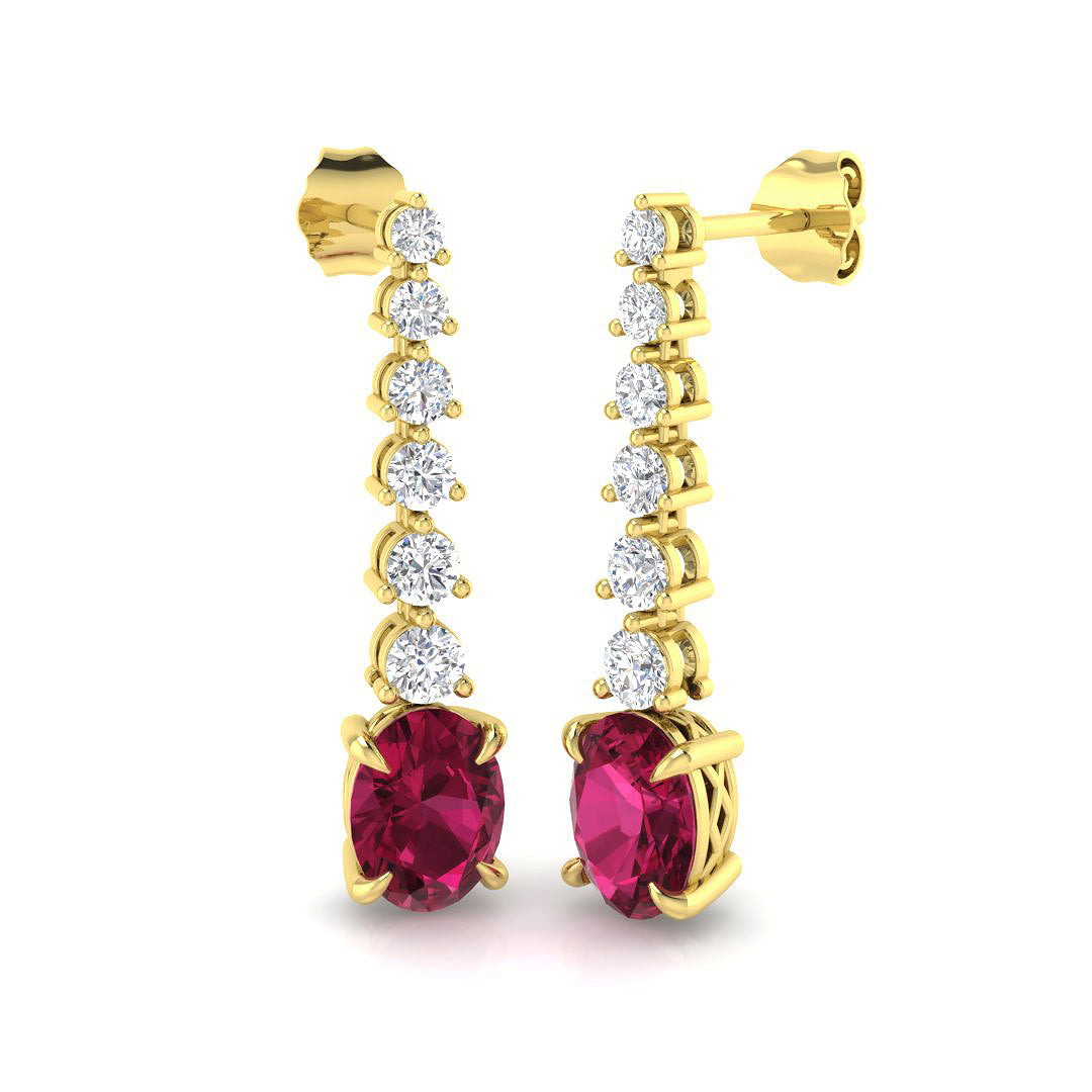 Oval Gemstone Earrings