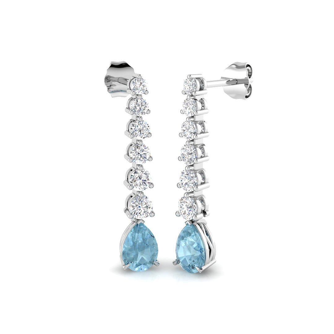Pear Aquamarine Earrings