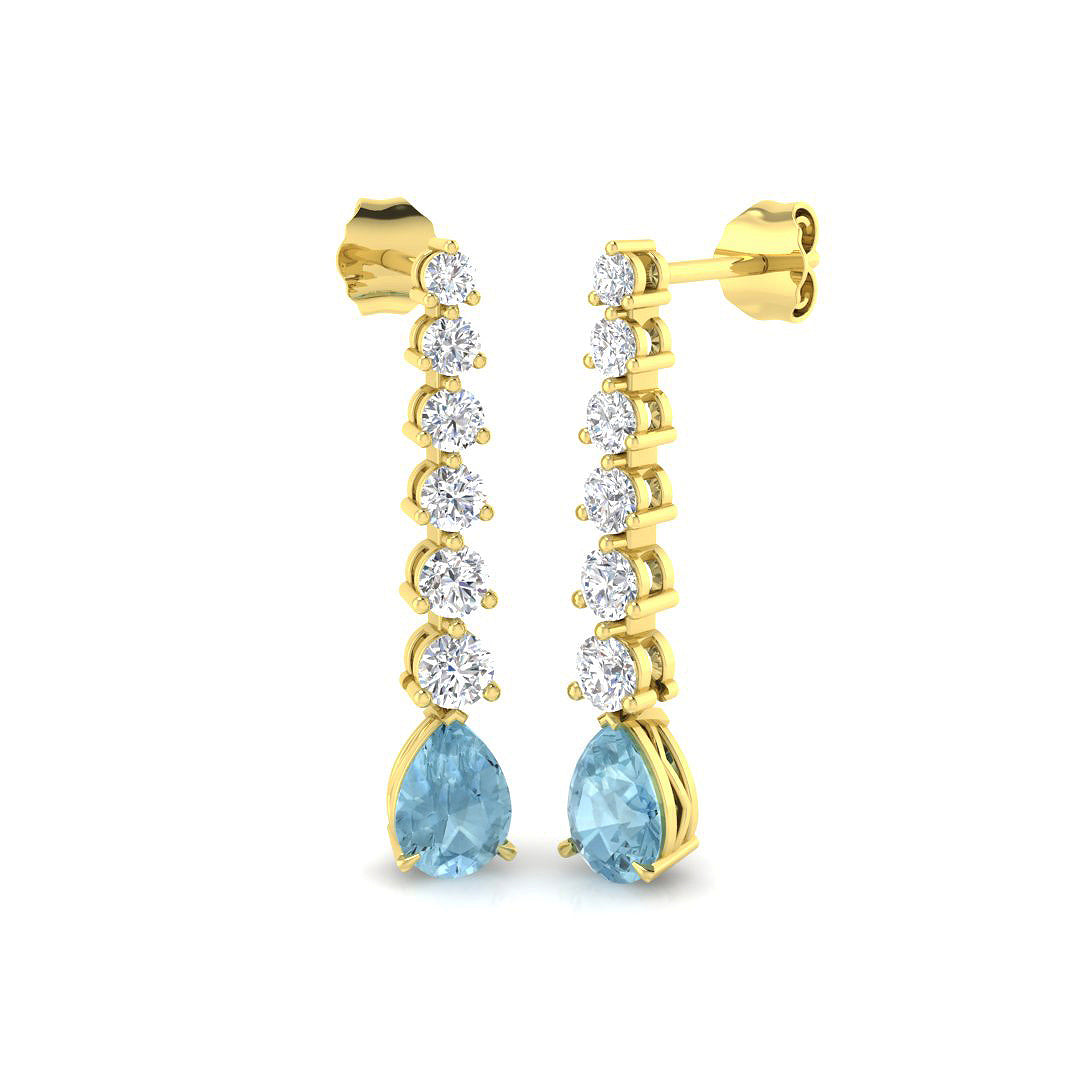 Pear Aquamarine Earrings
