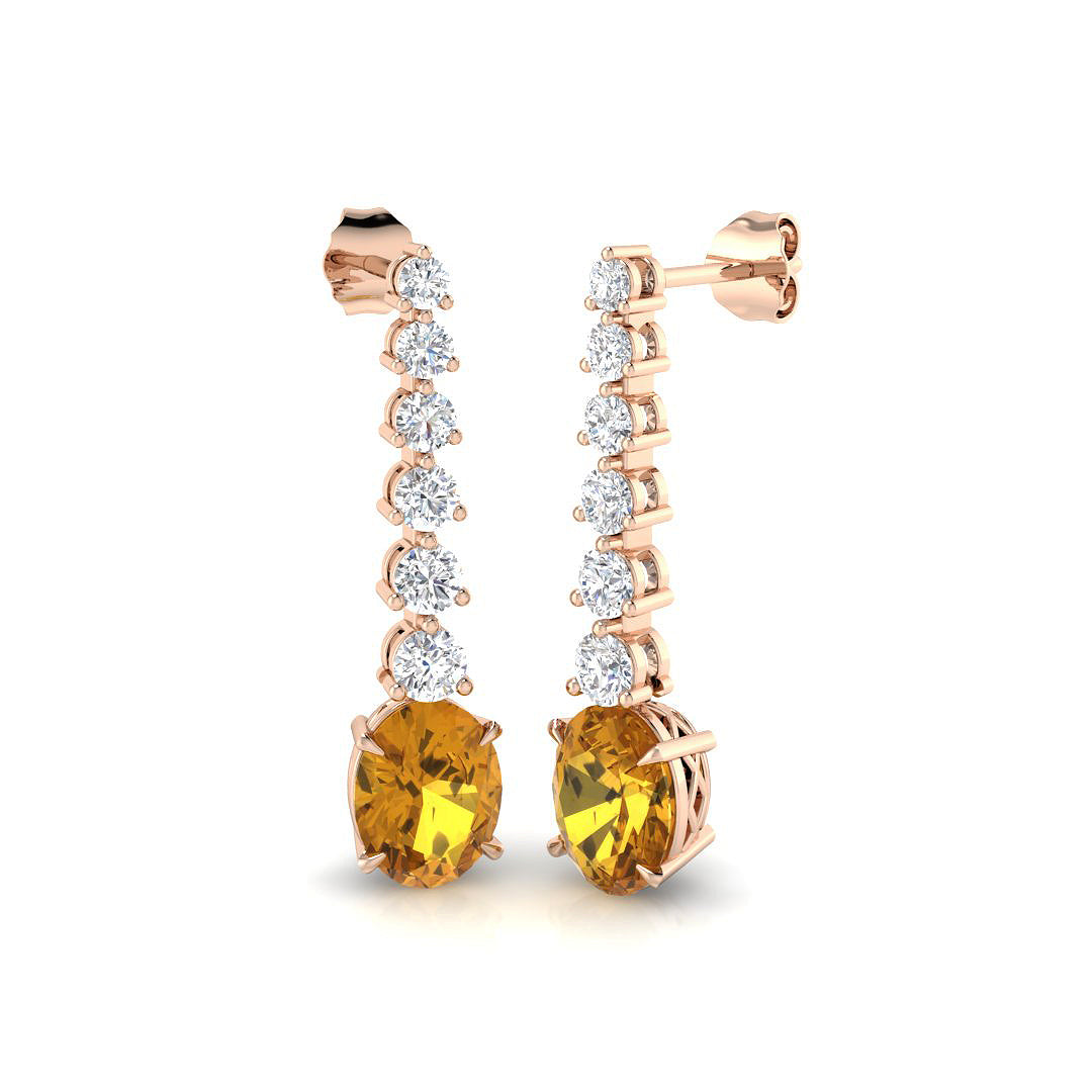 Oval Multi Sapphire Earrings