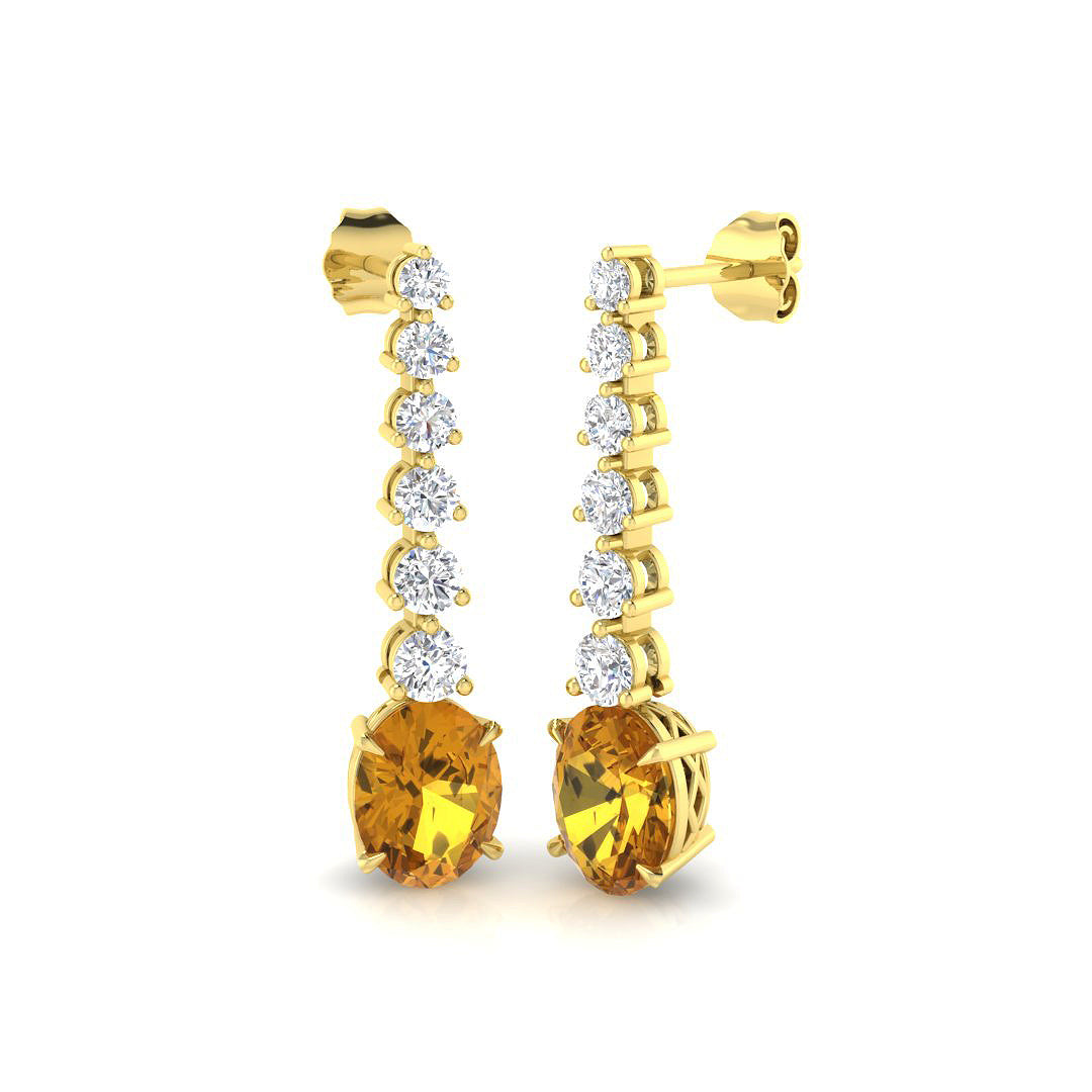Oval Multi Sapphire Earrings