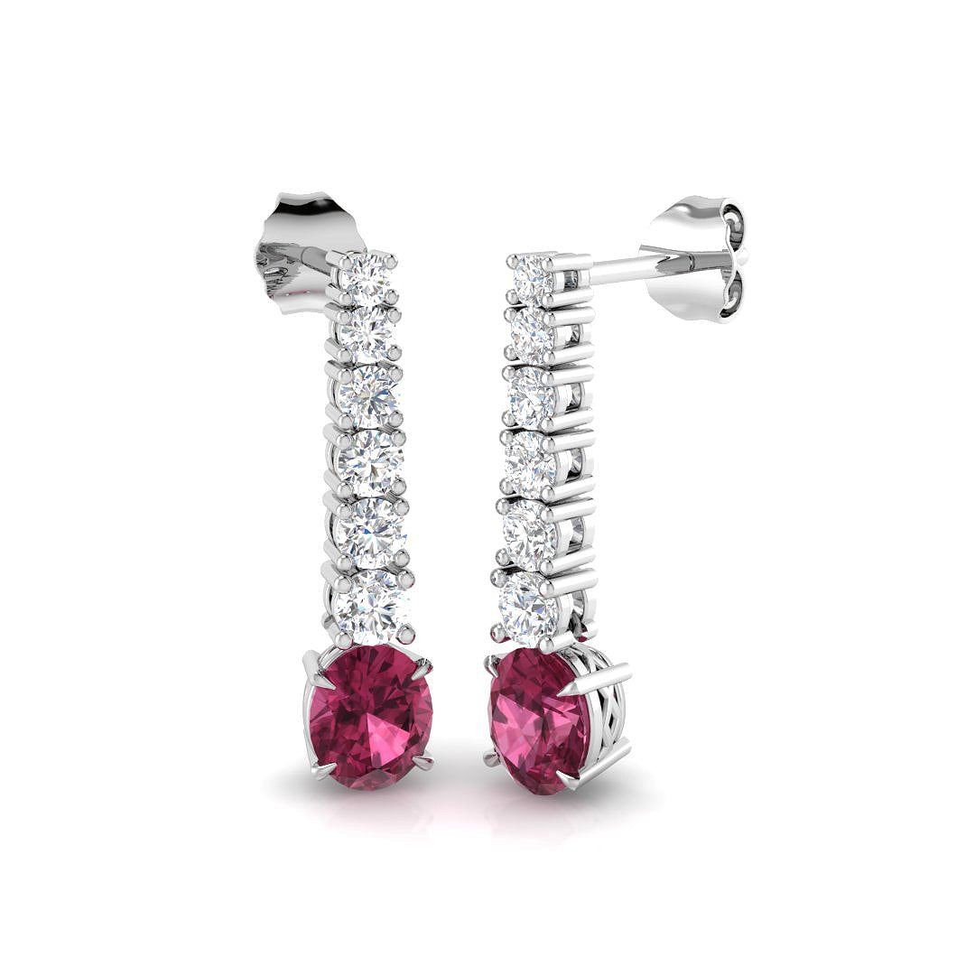 Oval Pink Tourmaline Earrings