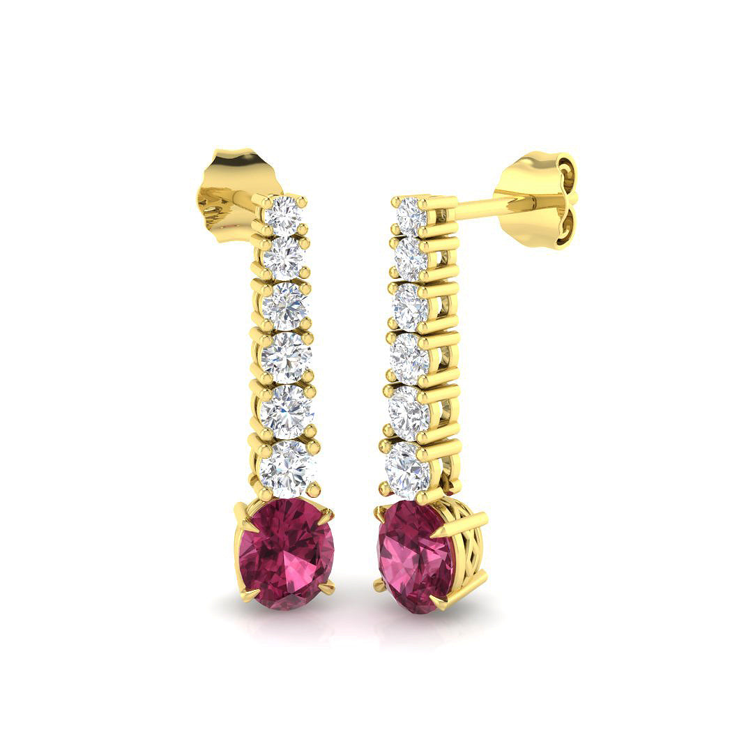 Oval Pink Tourmaline Earrings