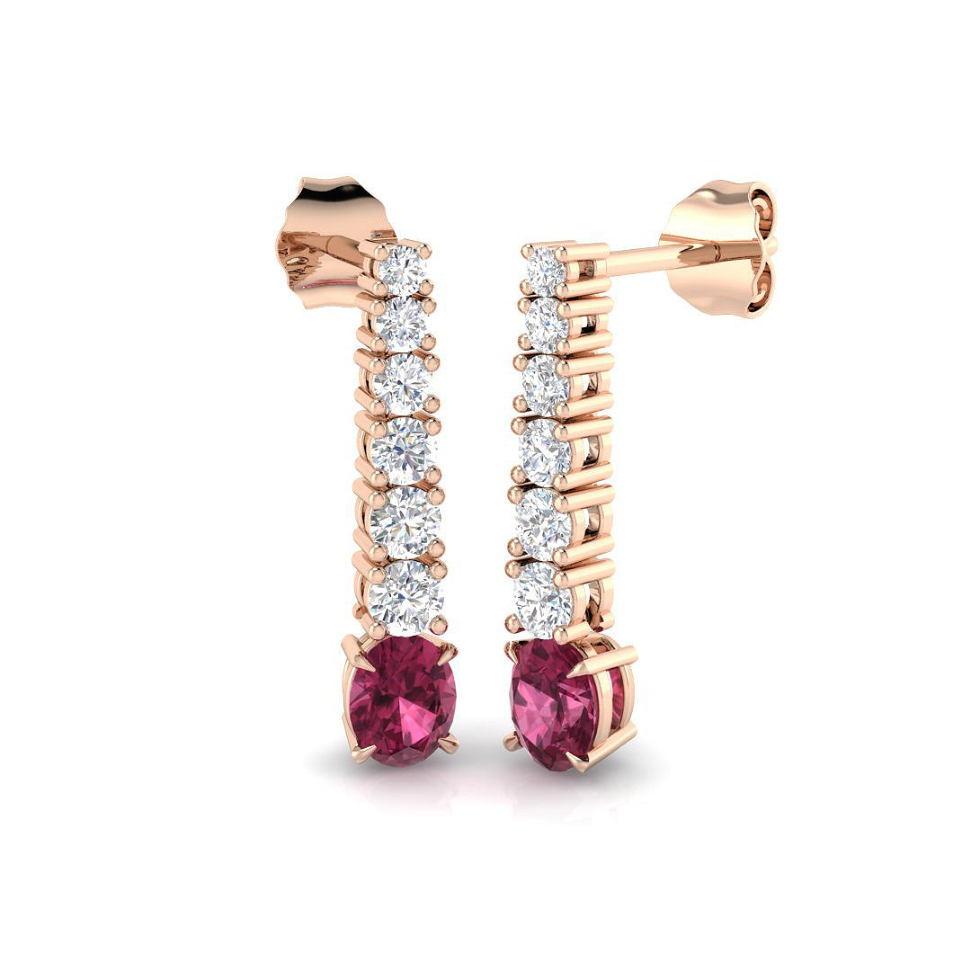 Oval Pink Tourmaline Earrings