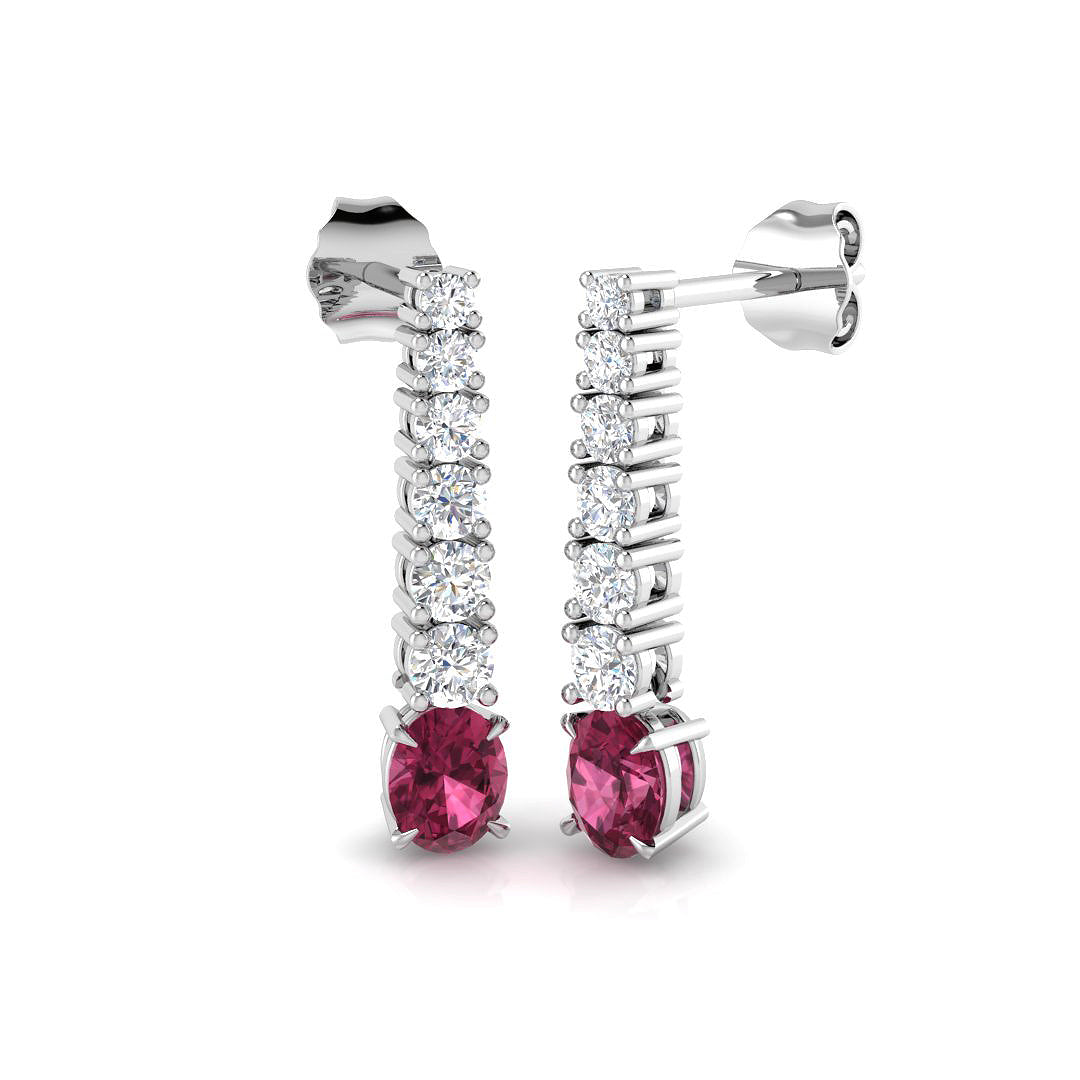 Oval Pink Tourmaline Earrings