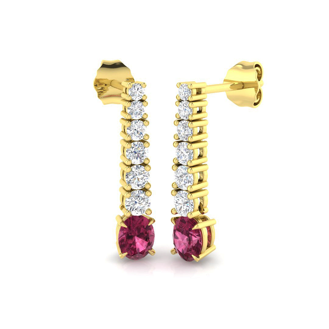 Oval Pink Tourmaline Earrings