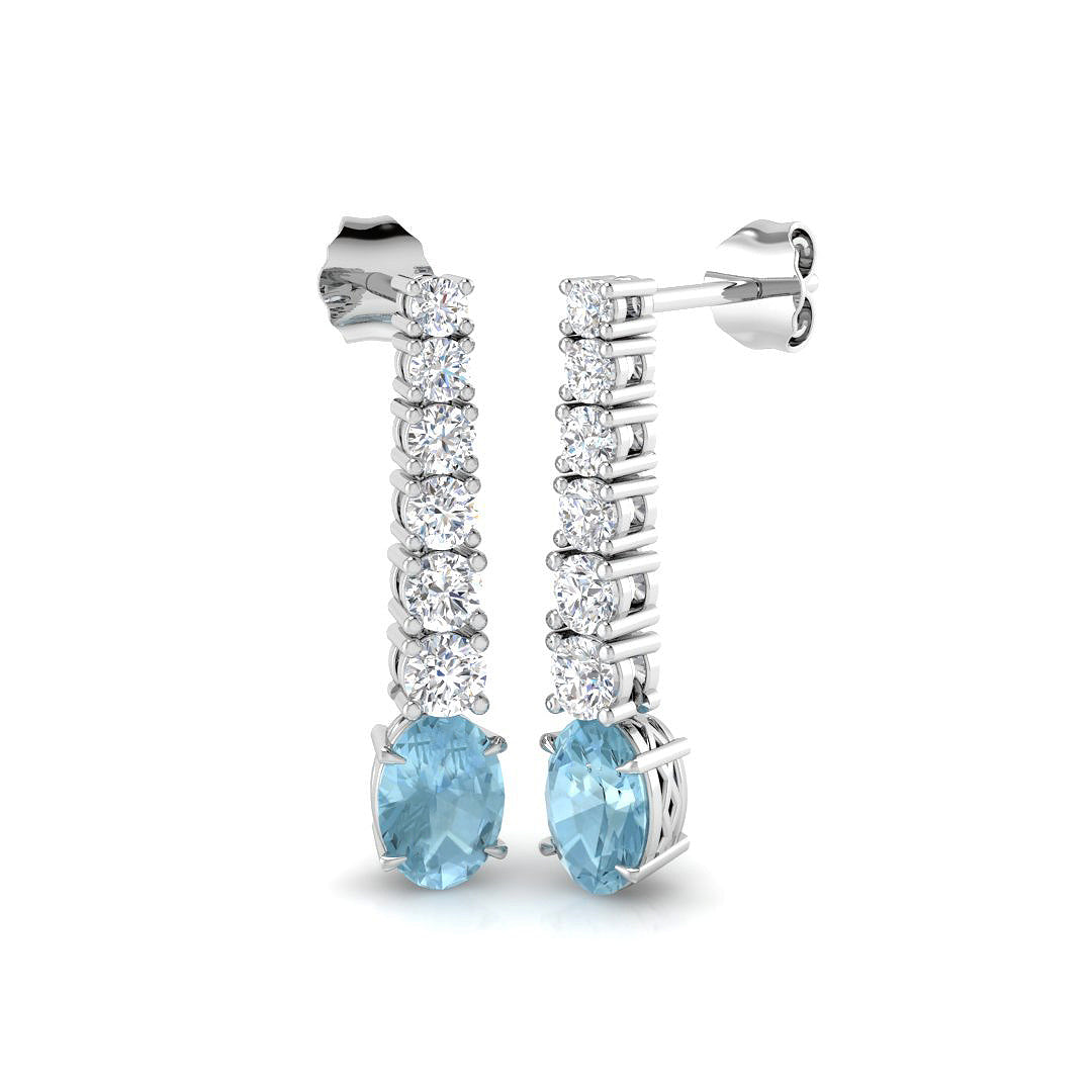 Oval Aquamarine Earrings