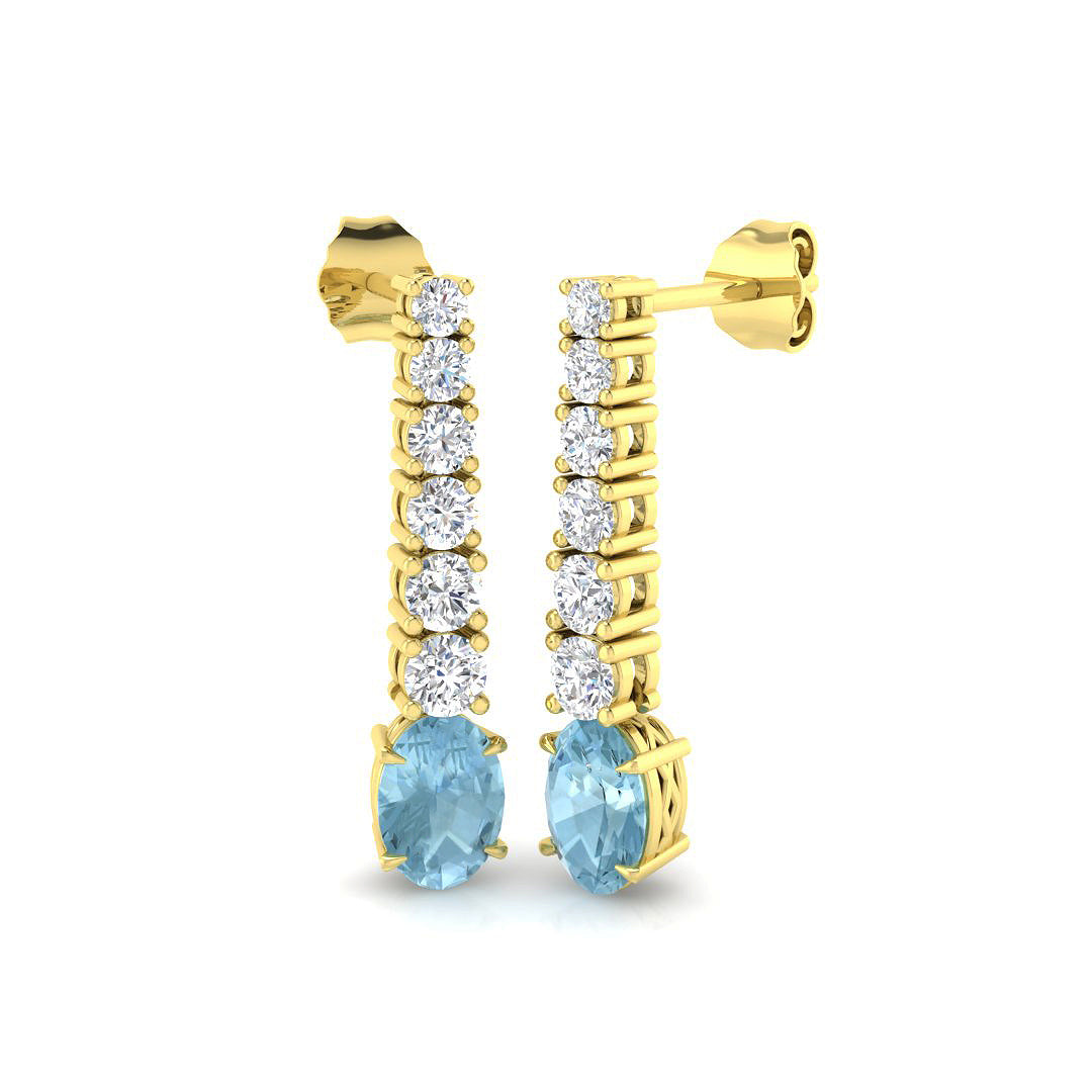 Oval Aquamarine Earrings