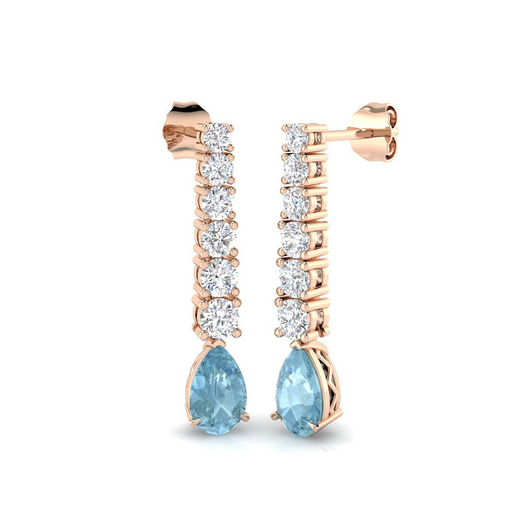 Pear Aquamarine Earrings