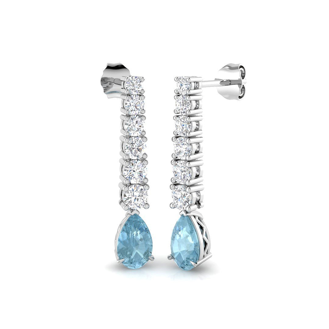 Pear Aquamarine Earrings