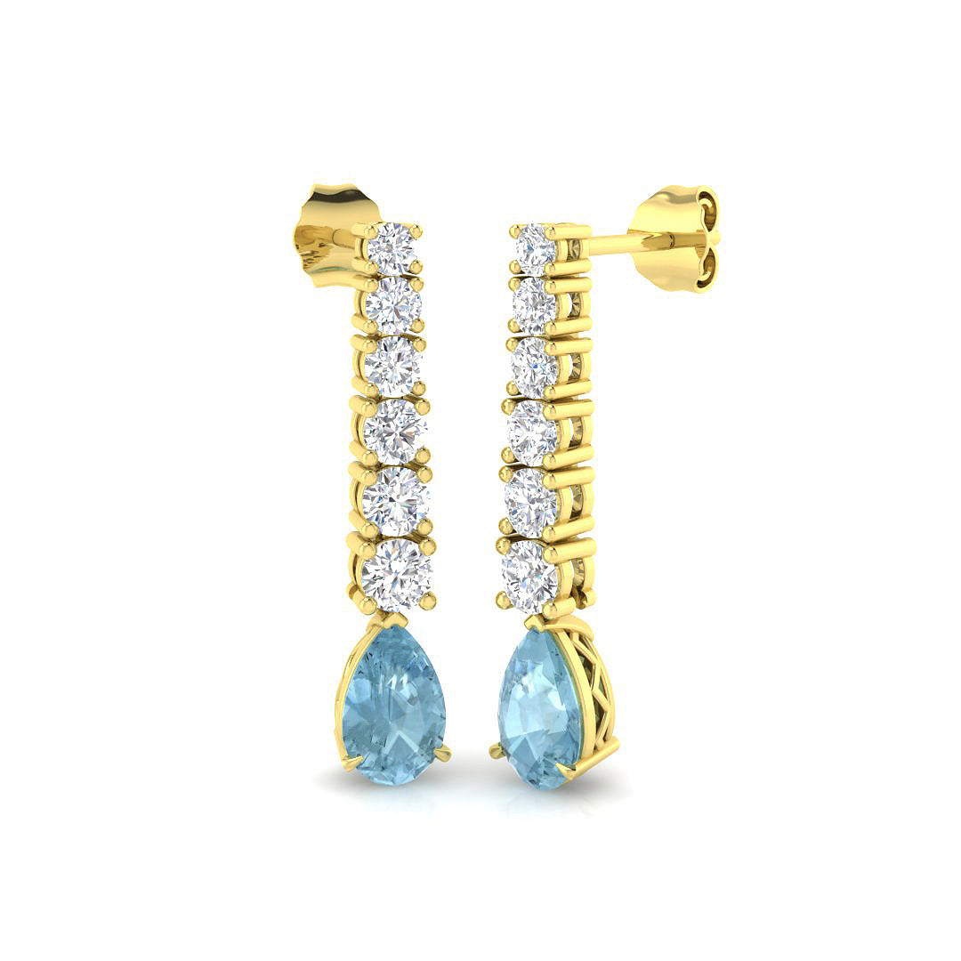 Pear Aquamarine Earrings